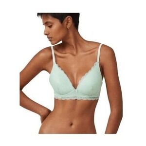 Cotton On Body Ultimate Comfort Lace Bra Mint Green Knit Wirefree L
